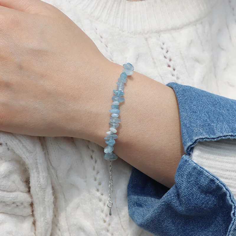 Natural Quartz Crystal Bracelet Irregular Natural Stone Bead Chip Jewelry Amethysts Aquamarines Citrines Bracelets for WomenX240921