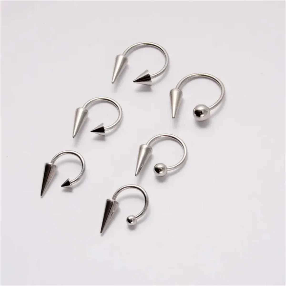 2Pcs 16G Simple Stainless Steel Piercing Lip RingFashion Lip Studs Gothic Piercing Lip Nose Ring Labret Body Piercing Jewelry Y240921