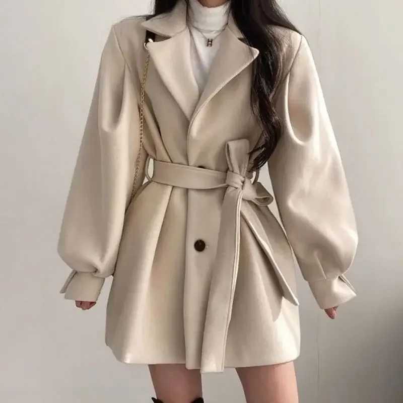 Petite Hempen Black Wool Jacket Womens Autumn/Winter 2024 New Mid to Long Length Coat W240921