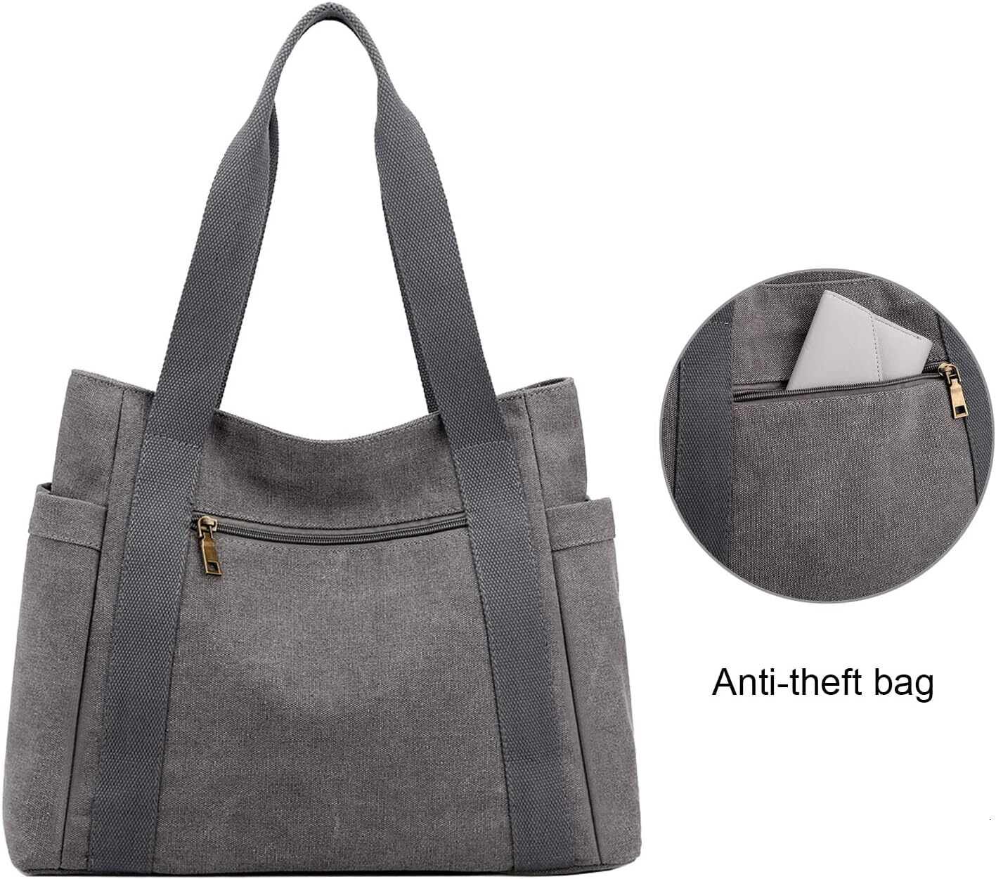 Ladies' canvas handbag with a handle on the top
