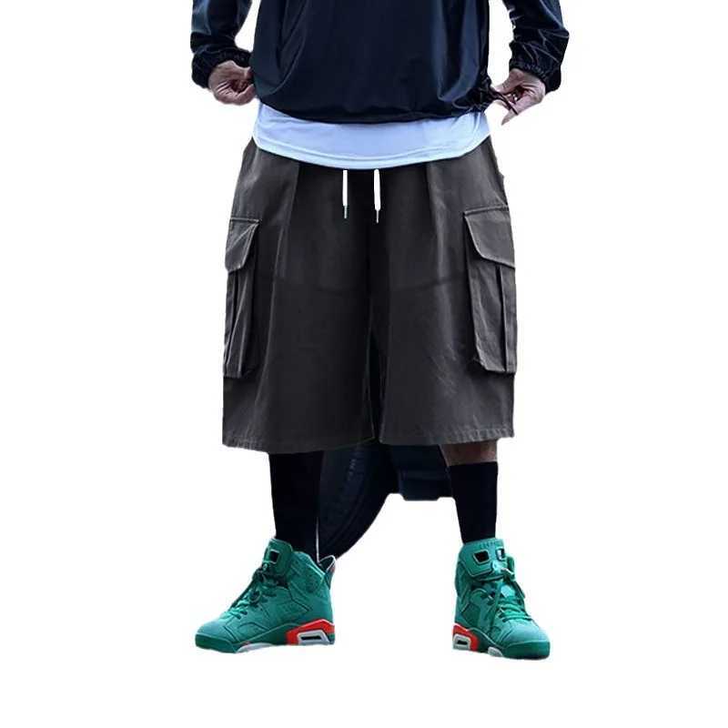 Cross-Border Foreign Trade Mens Summer New plus Size Multi-PocketoversizAmerican Retro Drawstring Cargo ShortsX240921
