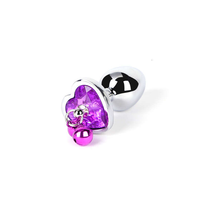 Backstage development SM prop heart shaped diamond inlaid metal anal plug SM tuning fun bell anal plug alternative adult products