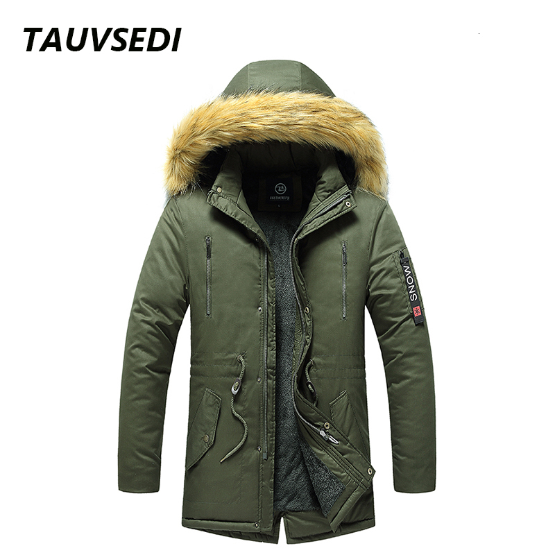 2023 Winter New Cotton Men Warm Hooded Casual Windproof Parkas Jacket Coat Mens Fleece Fur Collar Thicken Parka Male