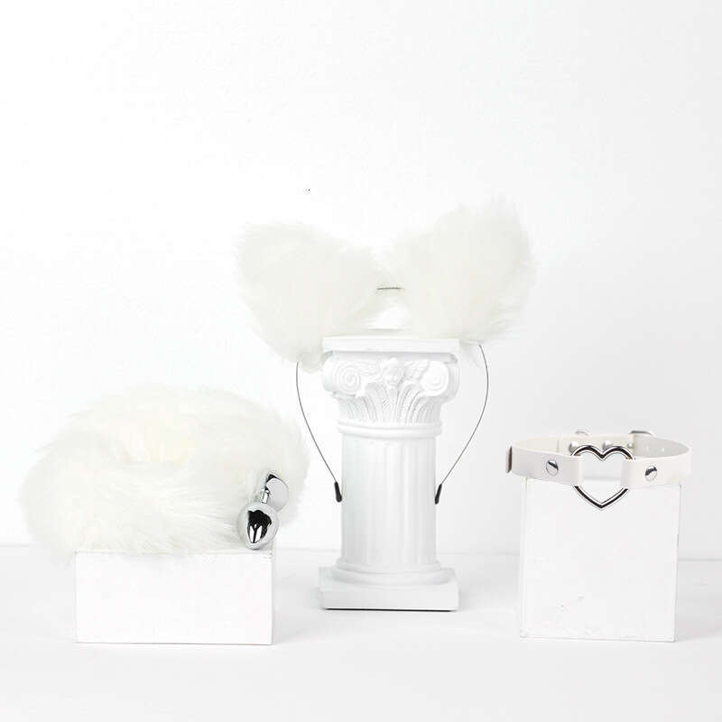 Sex toys SM props Fox girl sex suit Fox hair headband Tail anal plug Cat collar 3-piece set Hair replacement