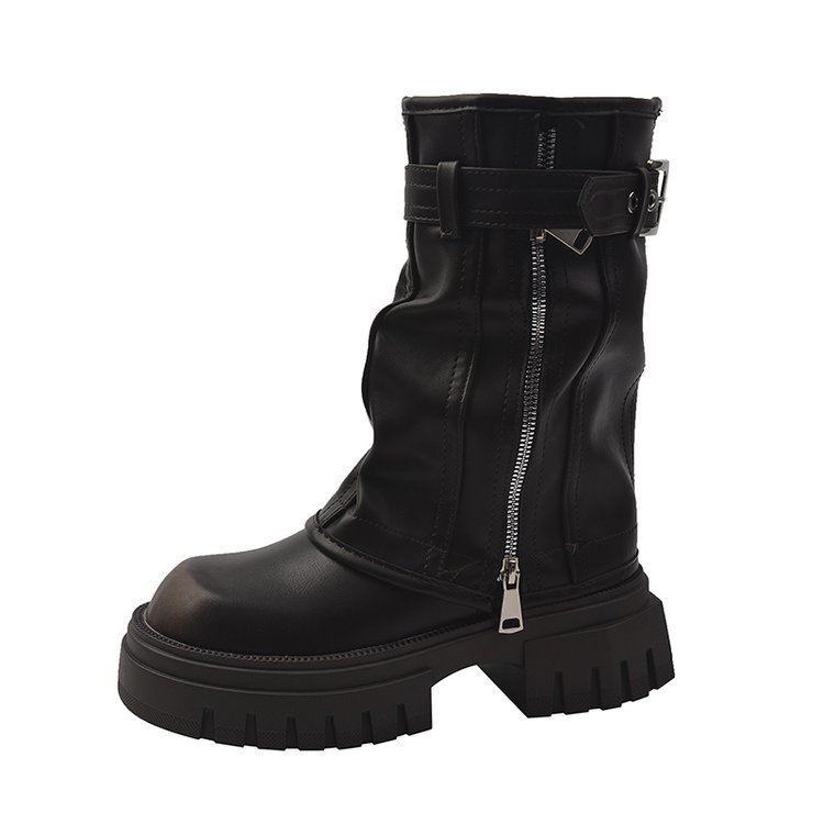 Women Boots Fashion Design Sexy Style Winter Trendy Wear Thick Sole Vintage Versatile Triple Black Brown Free shipping