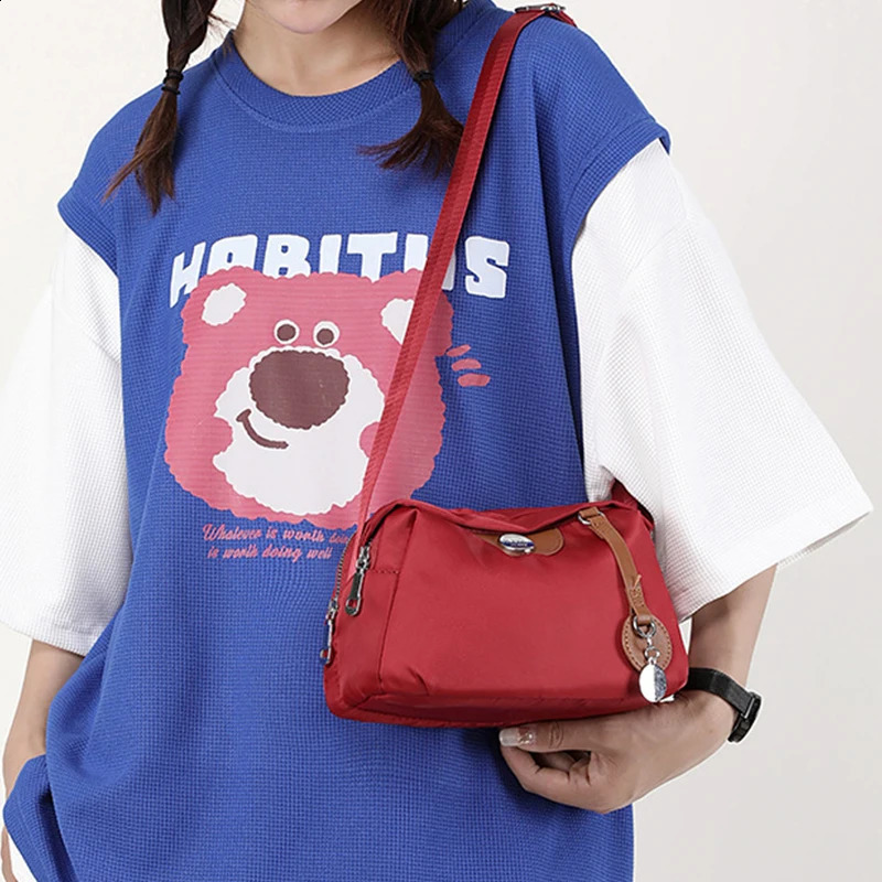 Fashion Nylon Shoulder Bags For Women Waterproof Shell Crossbody Bag Solid Color Messenger Handbags Shopping Purse 240919