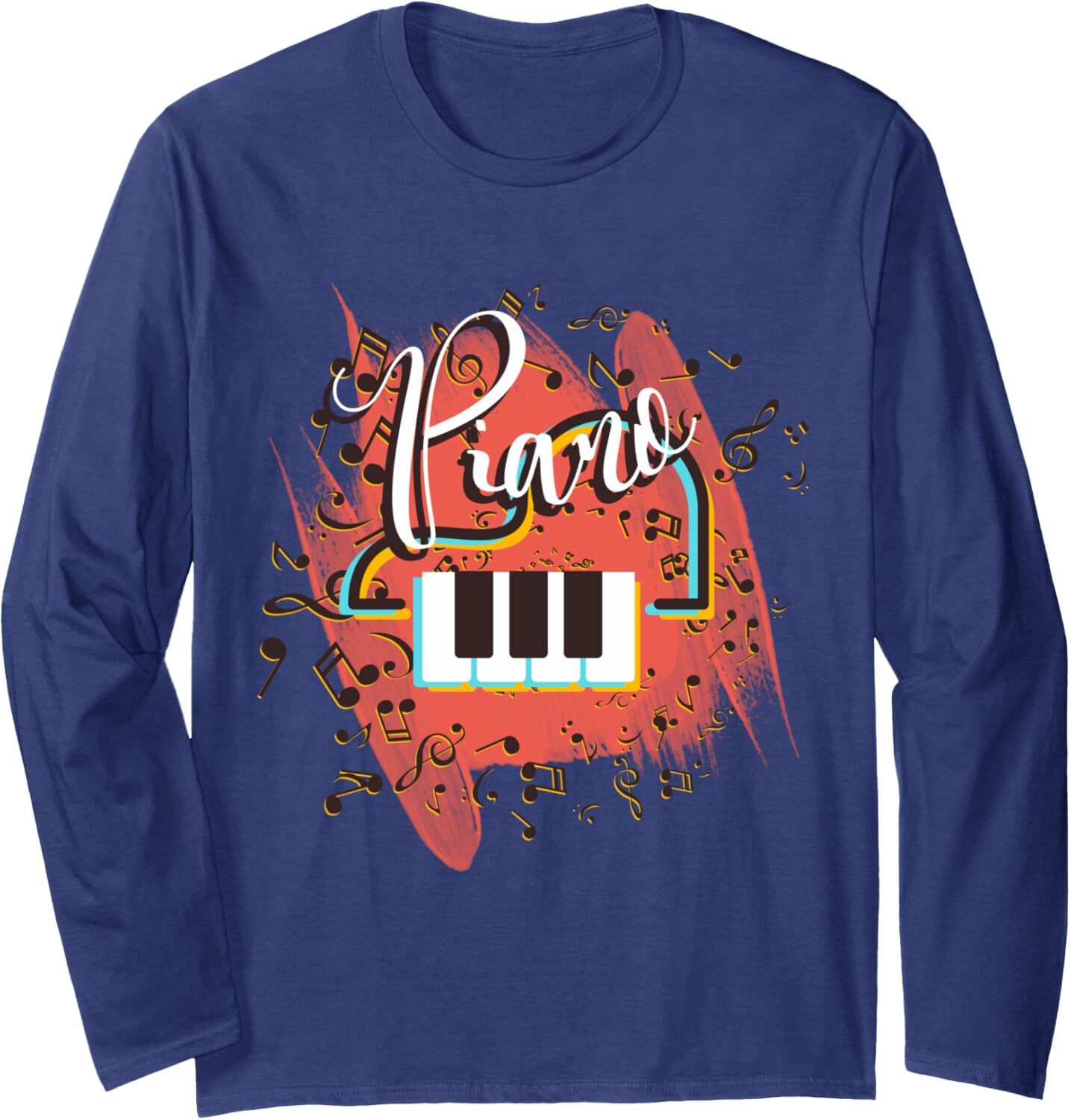 Long Sleeve Shirts for Men sweatshirt Vintage Piano Letters and Music Funny Musician Gift Long Sleeve Tee Streetwear Casual tops clothes