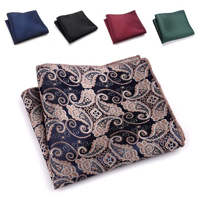Mens silk screen pocket square handle solid color retro Hanji business set Hanji chest towel accessory 25 * 25cm W240921