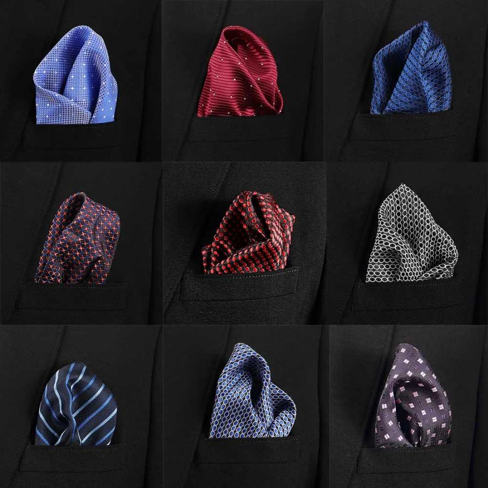 Vangise Mens Pocket Squares Dot Pattern Blue Handkerchief Fashion Hanky For Men Business Suit Accessories 22cm*22cmX240921
