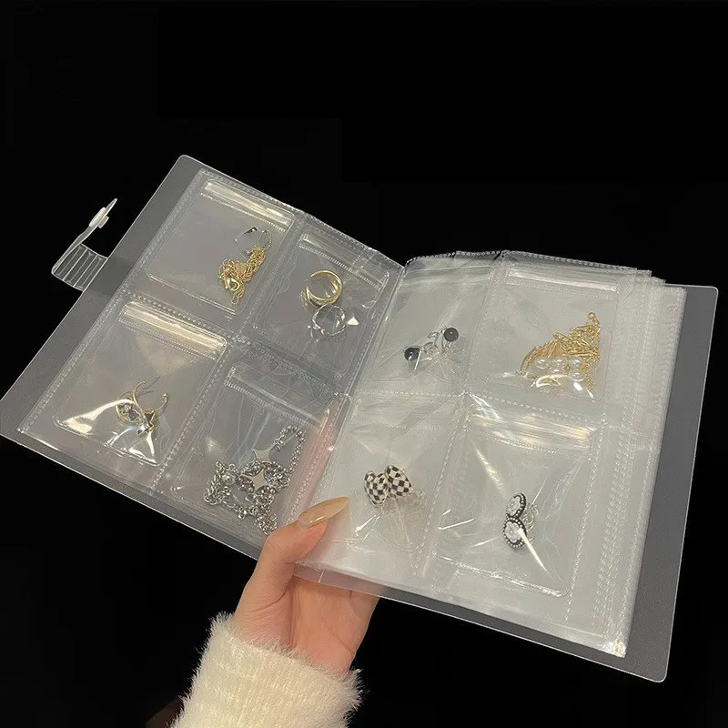 168/84 Grid Anti-oxidation Jewelry Storage Bag Necklace Earings Rings Display Cover Desktop Drawer Organizer Dust-proof Book Box 240910
