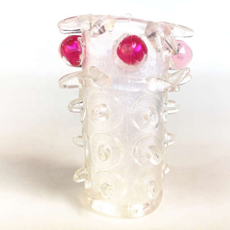 best selling huge extra long silicone transparent adult toys female toys g point finger set jumping head cover set