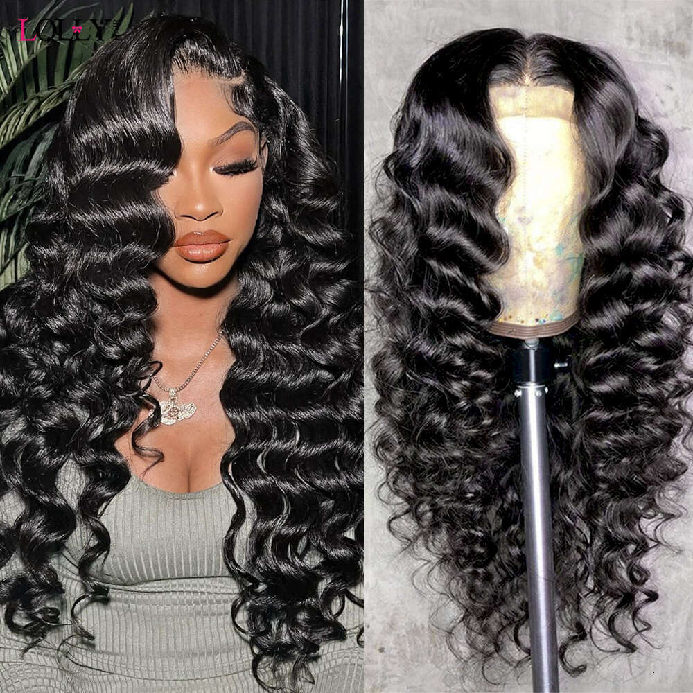 Glueless 30in Loose 13x4 5x5 Lace Front Human Hair Wigs Deep Wave Frontal Wig