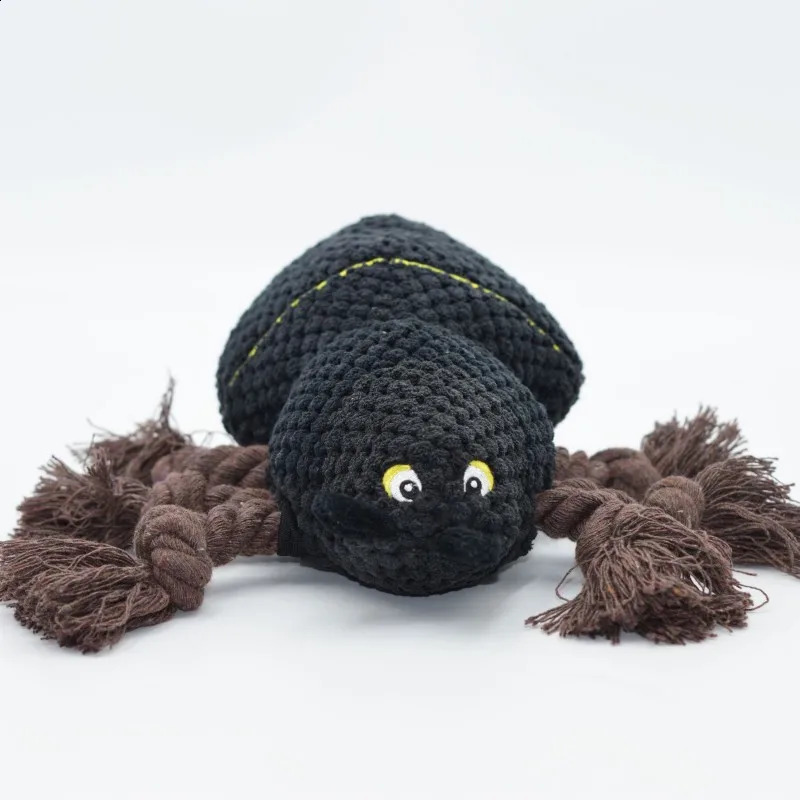 Squeaky Halloween dog toy spider cotton rope dog chew toy for aggressive chewing and teeth cleaning 240914