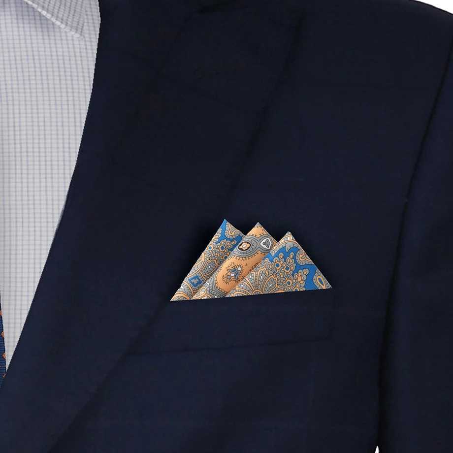 New Men Pocket Square Handkerchief Accessories Paisley Dot Vintage Business Suit Hanky Breast Scarf 30*30cm GiftX240921