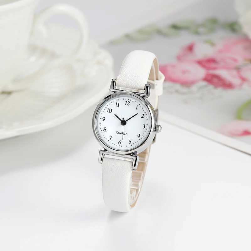 WOKAI Fashion Foreign trade popular girls watch small round women watch leather quartz watchX240920