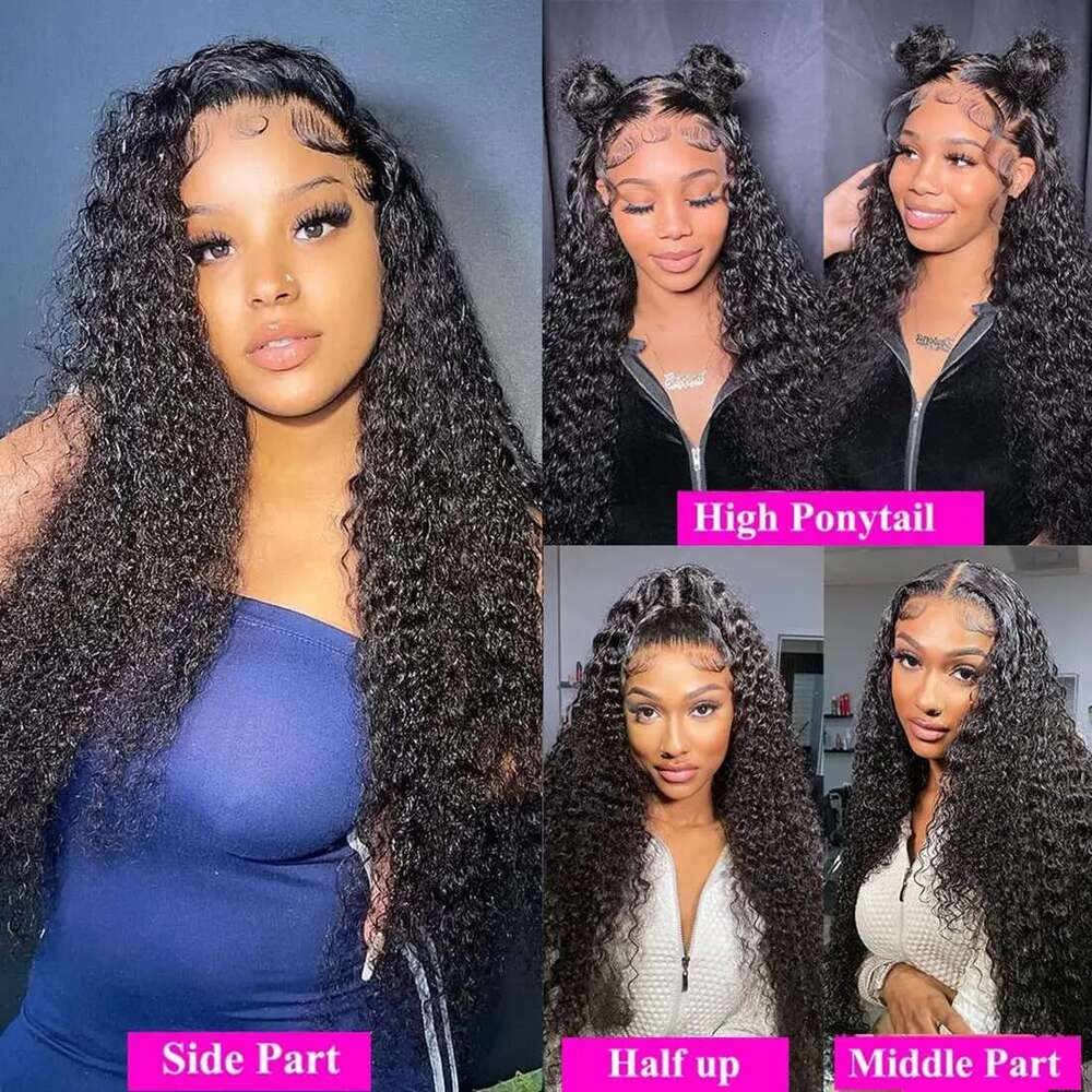 30 Inch Human Hair 13x4 Kinky Frontal 4x4 Curly Hd Lace Closure Wigs 180 Density Wig For Women Sale