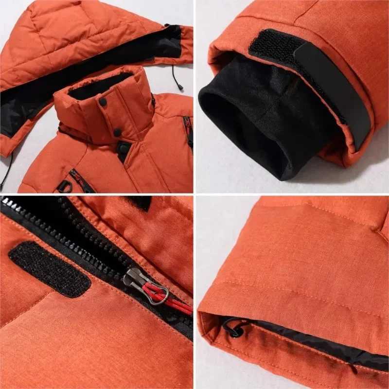 Mens white duck down jacket warm cover thick cushion jacket mens casual coat high-quality warm coat winter park mens style W240920