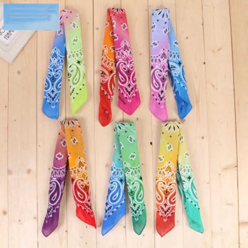 Colorful handle head Paisley tie dye Bandanas womens necklace head cotton headscarf handle head square 55cm X 55cm 1 piece W240921