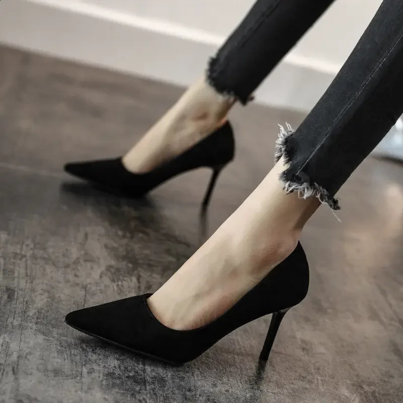Women Shoes 2024 Women Pumps Suede High Heels Shoes Fashion Office Stiletto Party Shoes Female Comfort Women Heels 240921