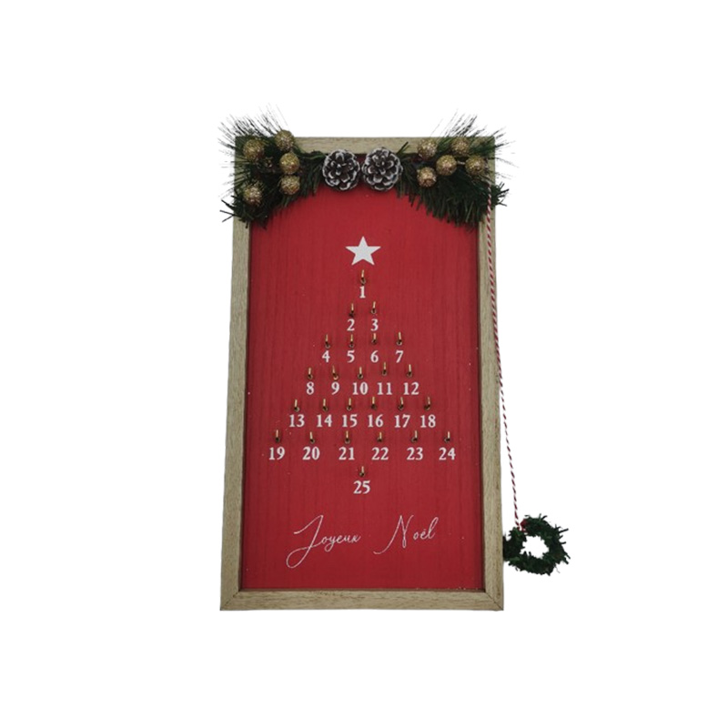 Wooden Christmas Advent Calendar with Magnetic Doors - Festive Holiday Countdown Decoration