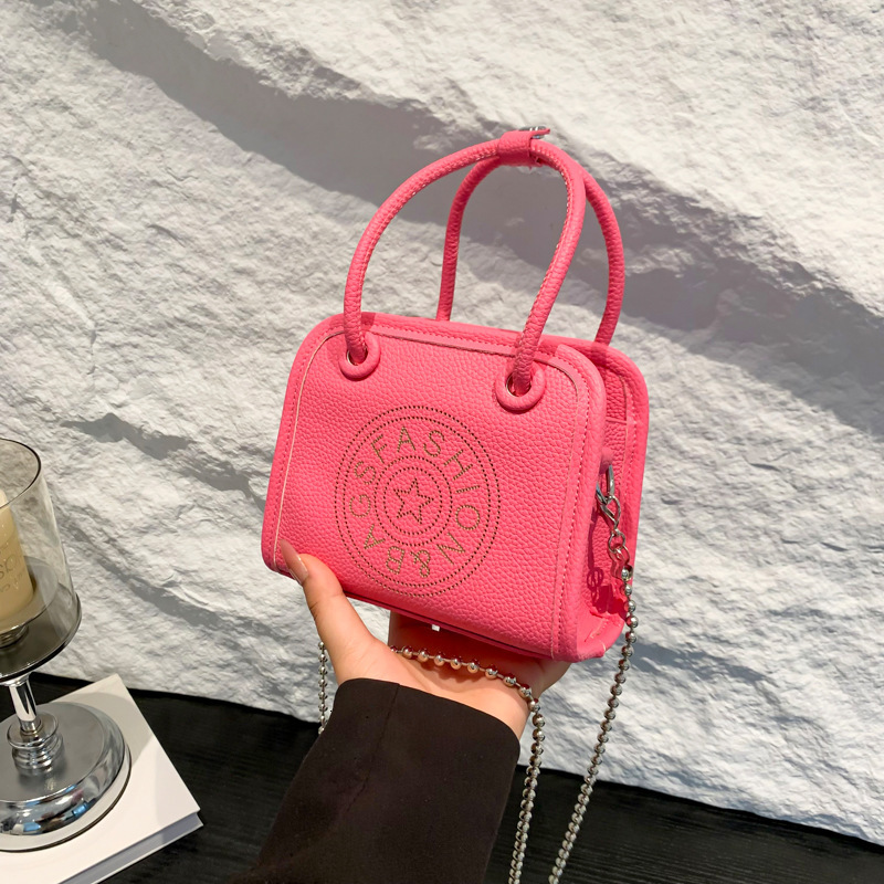 2025 Autumn And Winter New Designer Style Niche Lychee Pattern Handbag Women's Chain Crossbody Bag Women's Casual Armpit Bag