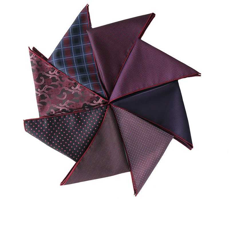 Fashion Designer Brand Pocket Towel Handkeriefs For Men Vintage Red Lattice 100% Jacquard Weave Hanky Chest Towel GiftsX240921