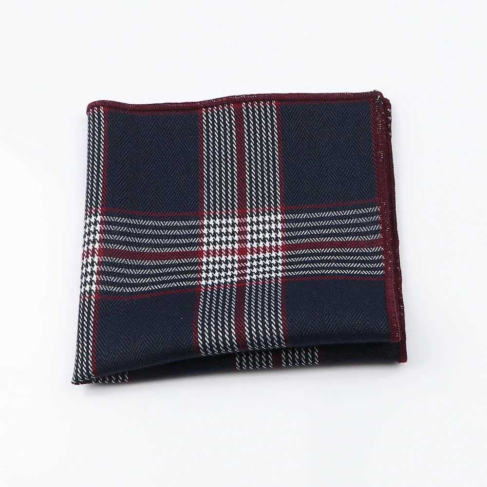 High Quality Cotton Plaid Hankerchief Scarves Business Suit Hankies Casual Mens Pocket Square Chest Towel Accessories GiftX240921