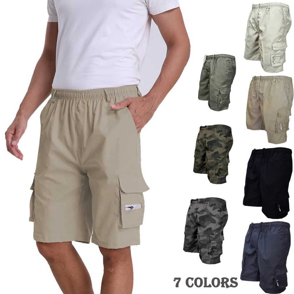 Mens Military Cargo Shorts Big Multi Pocket Sports Casual Outdoor Hiking Relaxed Fit Cotton Shorts Trousers Plus Size for MaleX240921