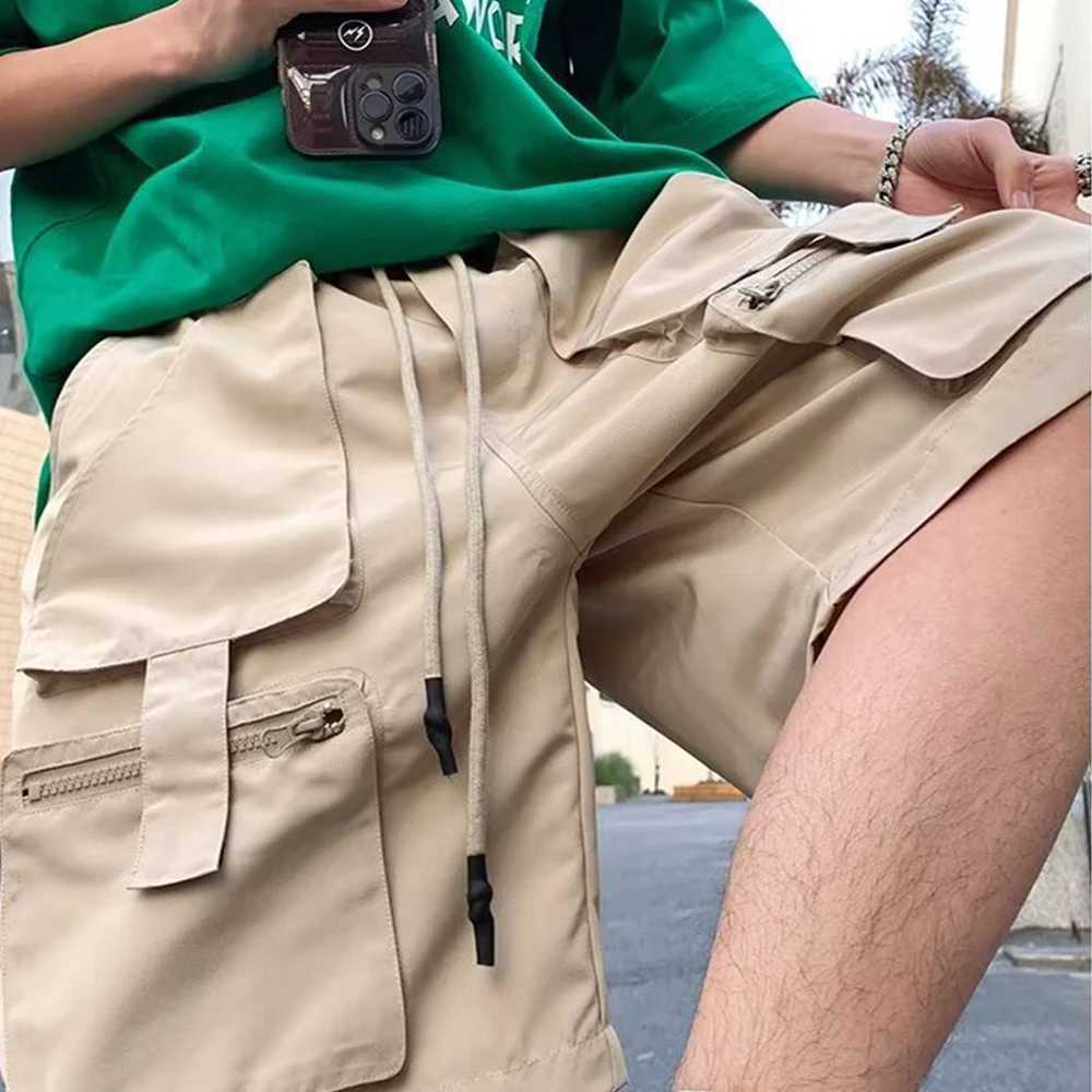 Khaki Cargo Shorts Men Summer Beach Loose Casual Work Trousers Male Big Size Black Outdoor Shorts Pants BreathableX240921
