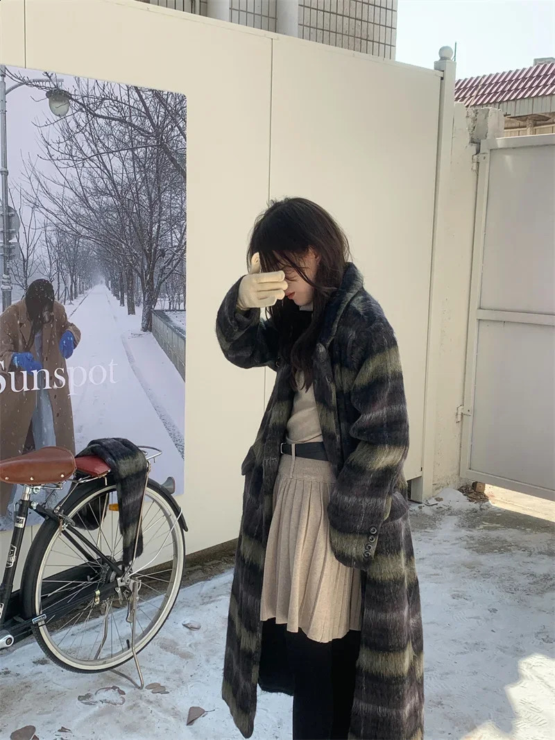 Womens Parkas winter coat womens trench jacket womens Maxi Long Parka non-woven wool coat casual oversized windproof jacket 240920