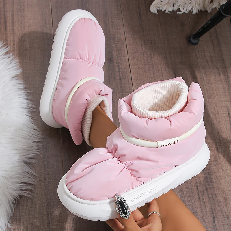 Womens Winter Warm Cotton Padded Shoes Thick Sole Down Waterproof Snow Boots for Women Non Slip Platform Ankle Botas Mujer 241010