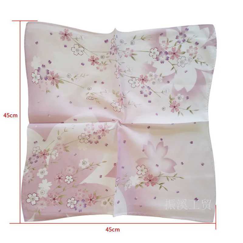 3 pieces of 45x45cm square pure cotton fashionable cherry blossom womens handles womens facial towels party gifts W240921