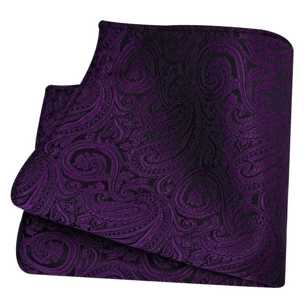 Ricnais Classic Silk Pattern Handle 25cm * 25cm Hanky Green Red Purple Orange Pocket Square Mens Wedding Business Party W240921