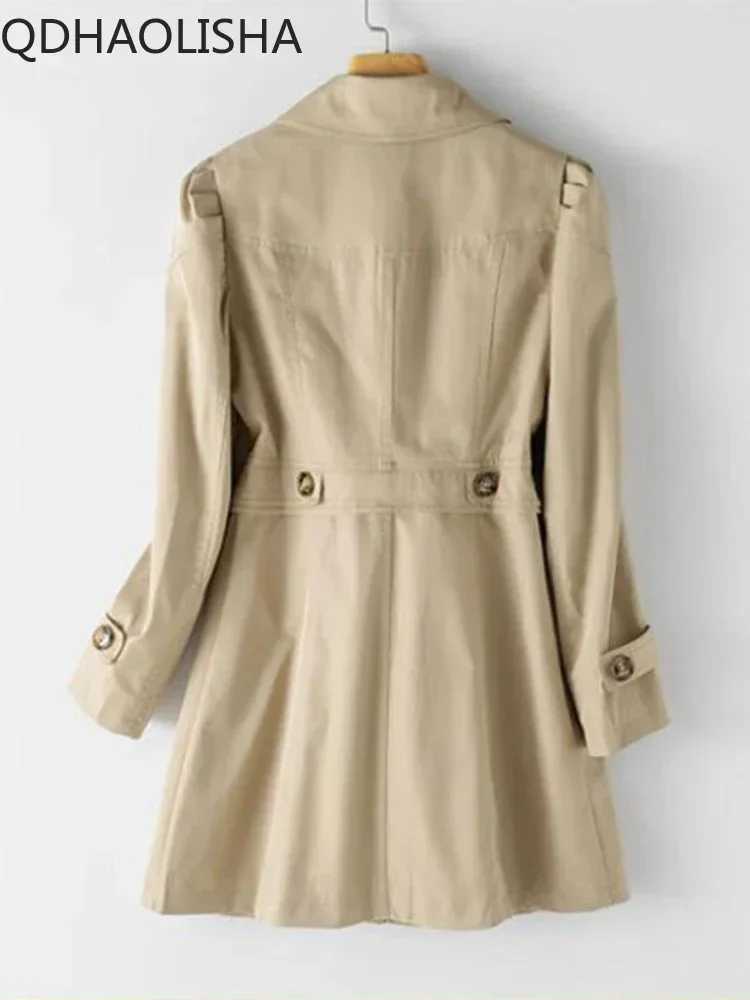 Spring Jacket Trench Coat Woman 2023 New Korean Fashion Overcoat Slim Elegant Long Sleeve Woman Clothes Khaki Windbreaker FemaleX240921