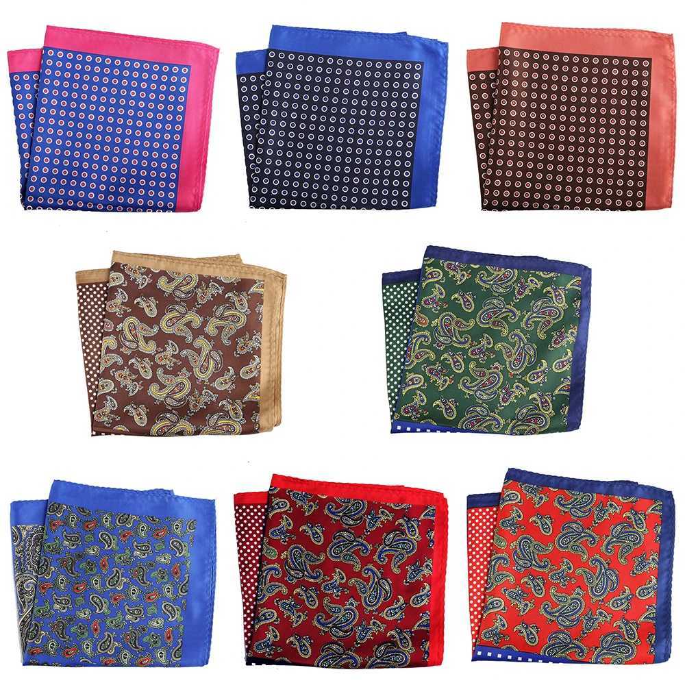 Customized Smith Mens Pocket Square Retro Large Size Polka Dot Grid Paisley Set Handle Chief Luxury Mens Hanki Accessories W240921