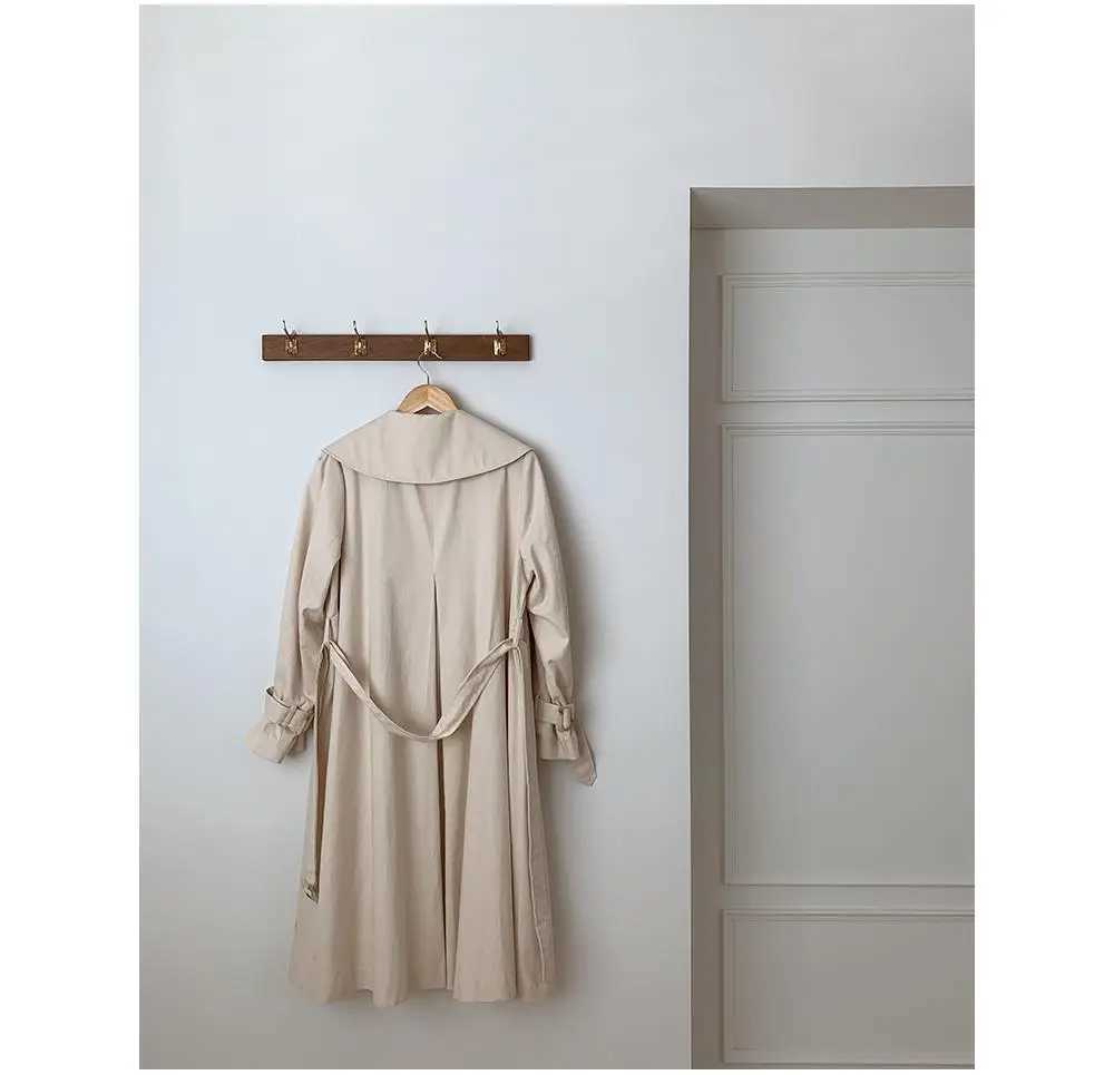 Gagarich Korean Chic Autumn Winter Retro Temperament Big Lapel Single Breasted Loose Medium Long Sleeved Woman Trench CoatX240921