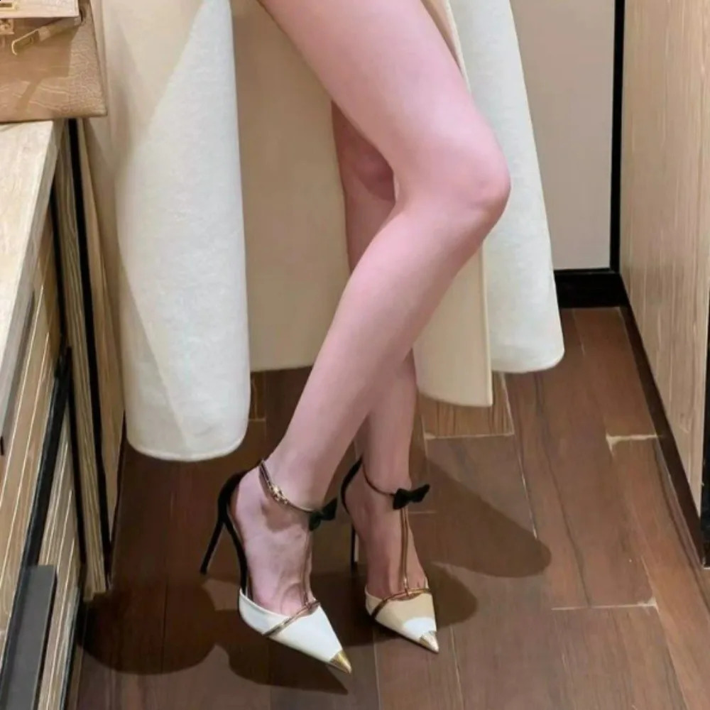 Fashion 2024 High Heels Womens Pump Sandals Summer Sexy Strap High Heels Elegant Dot Toe Transparent Party Wedding Shoes 240919