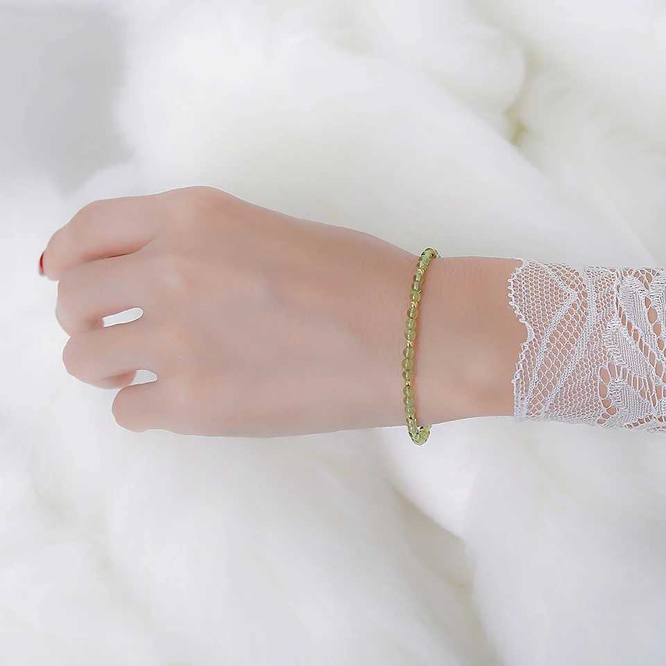3MM Naturnal Stone Beads Bracelets For Women on Hand Luxury Jewelry Sets Wholesale Bangle Party Gift Tourmaline HandworkX240921