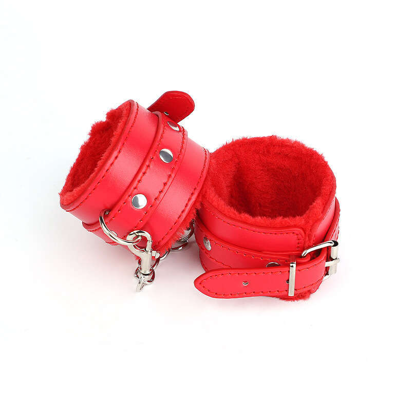 Fun Plush Handcuffs Couple Binding Binding Black Leather Handcuffs Alternative Toys Adult Sex Products Manufacturer
