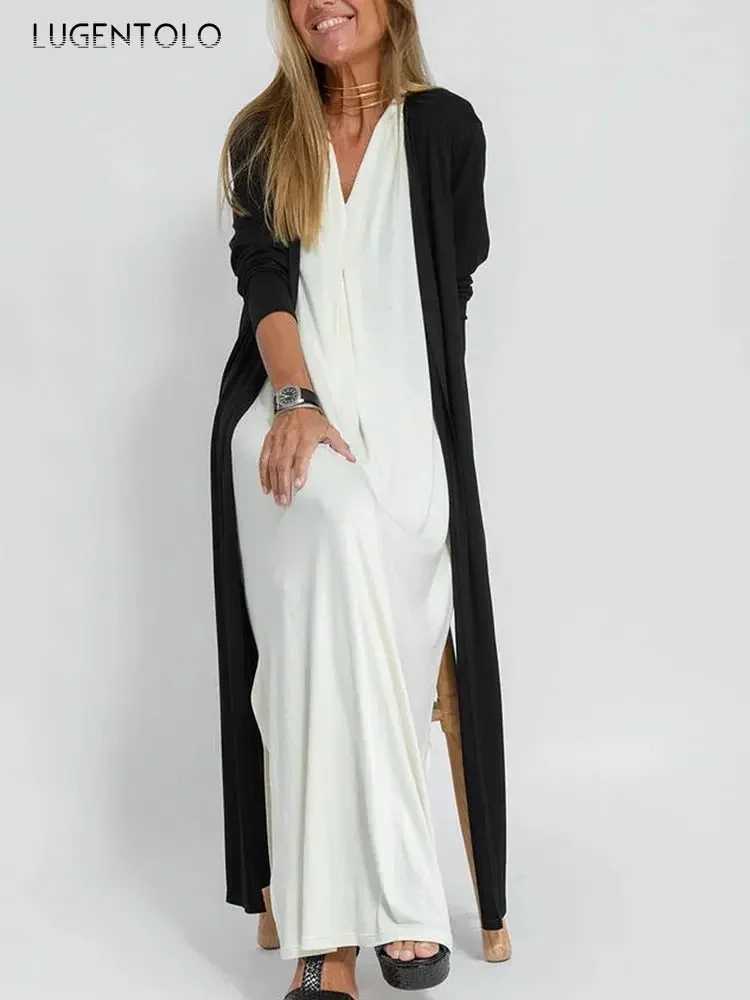 Long Sleeve Trench Women Split End Beach Vacation Thin Spring Summer Female Cardigan Casual New Elegant Solid Loose CoatX240921