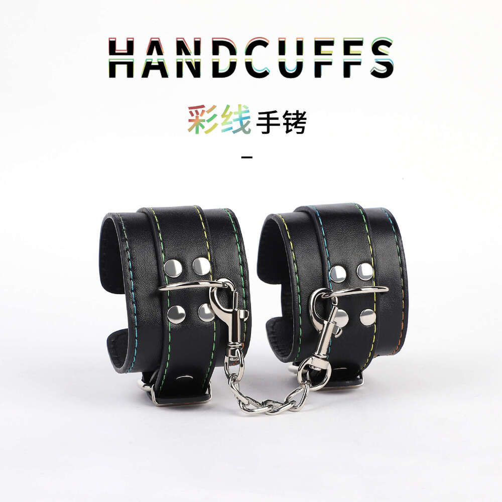 Wild Wolf Sex SM Colored Thread Binding Handcuffs Binding Props Leather Foot cuffs Couple Flirting Training Torture Equipment Hair Agency
