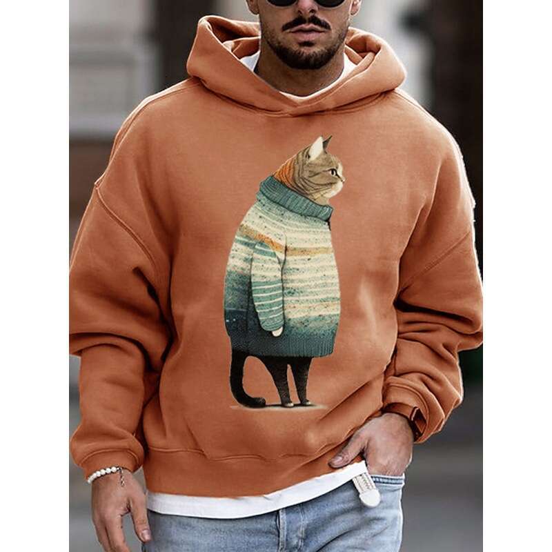 2023 Autumn Cross Border 3D Hoodies Popular Digital Printed Men's Hoodies With Hats Hot Selling Items Huyi 43D