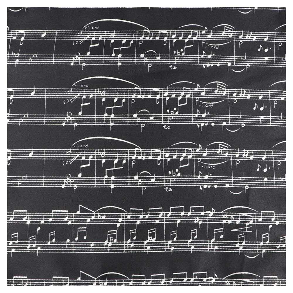 Classic Fashion Mens Handkerchiefs Colorful Musical Notes Printed Piano Guitar Polyester Pocket Square Gift Accessory HankyX240921