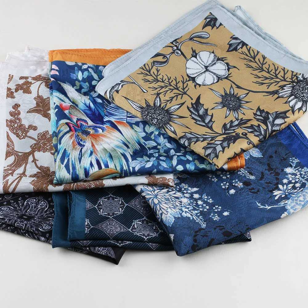 Linbaiway Vintage Floral Printed Handkerchief For Men and Women Paisley Floral Pocket Square Hankies Wedding Party Chest TowelX240921