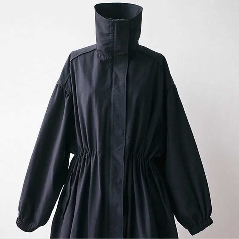 Johnature 2024 Autumn Korean Casual Loose Solid Color Long Trench Women New Turn-down Collar Zippers All Match Female CoatsX240921