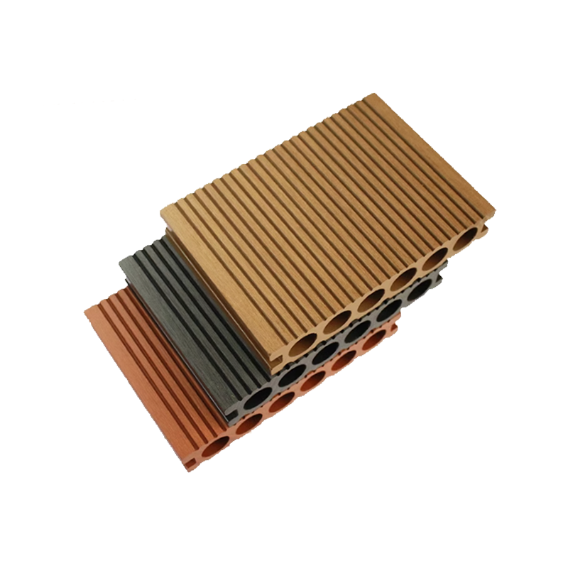 Outdoor plastic circular hole plastic wood flooring garden balcony villa boardwalk waterproof and anti-corrosion board courtyard board