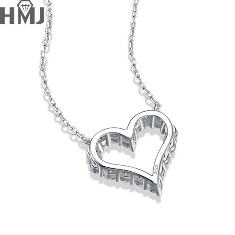 HMJ Moissanite necklace heart-shaped womens pendant 925 silver necklace womens party chain brides exquisite jewelry W240918