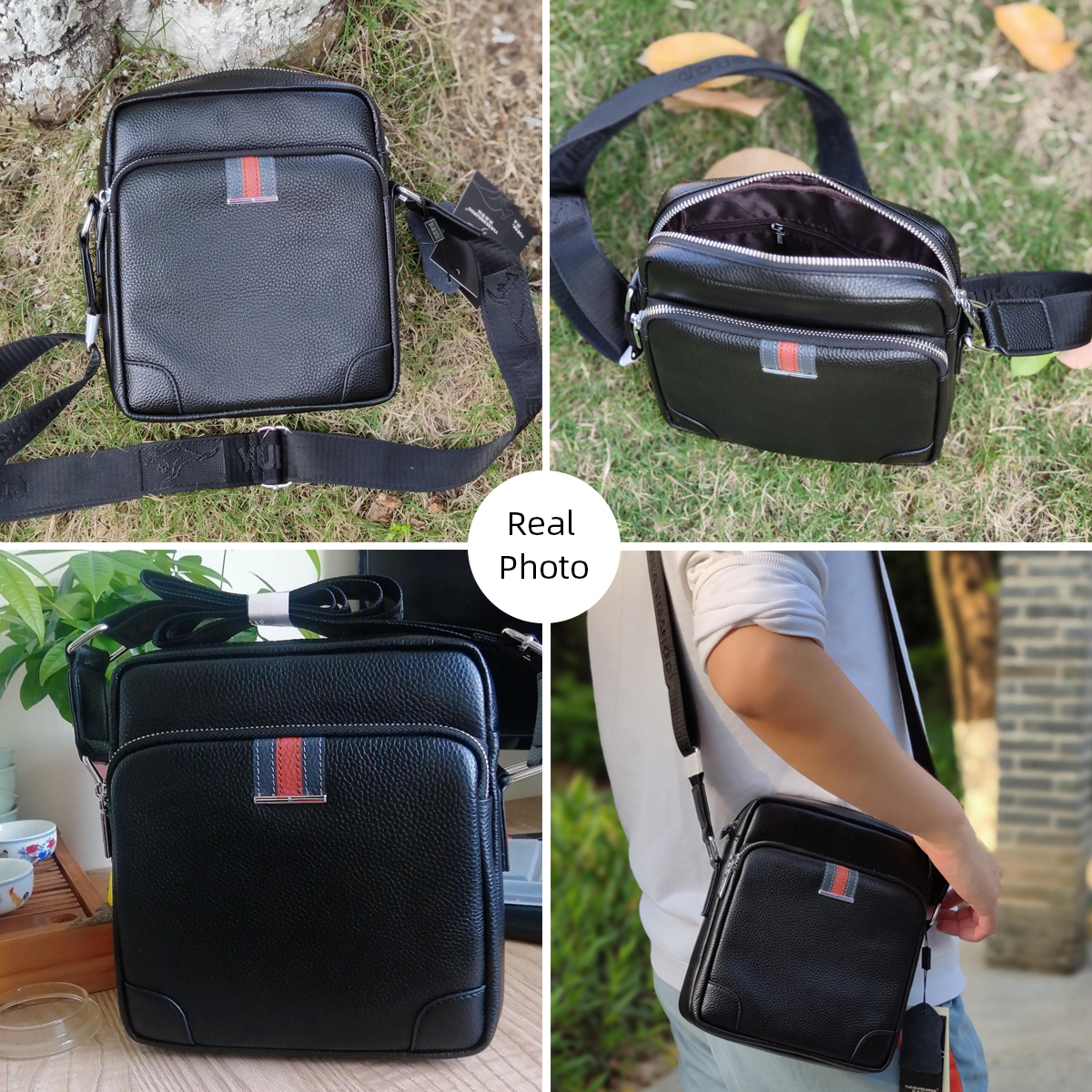 Famous Brand Small Men's Genuine Leather Men Shoulder Messenger Fashion Business Man Crossbody Bag Cowhide Briefcase