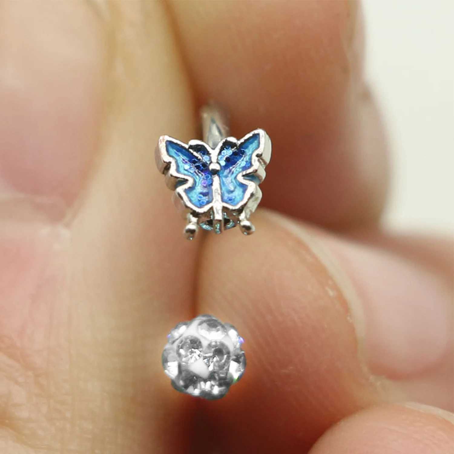 Titanium Steel C-shaped Piercing Lip Ring Dragon Claw Opal Lip Stud Women Fashion Delicate Ear Stud Lip Piercing Body Jewelry Y240921