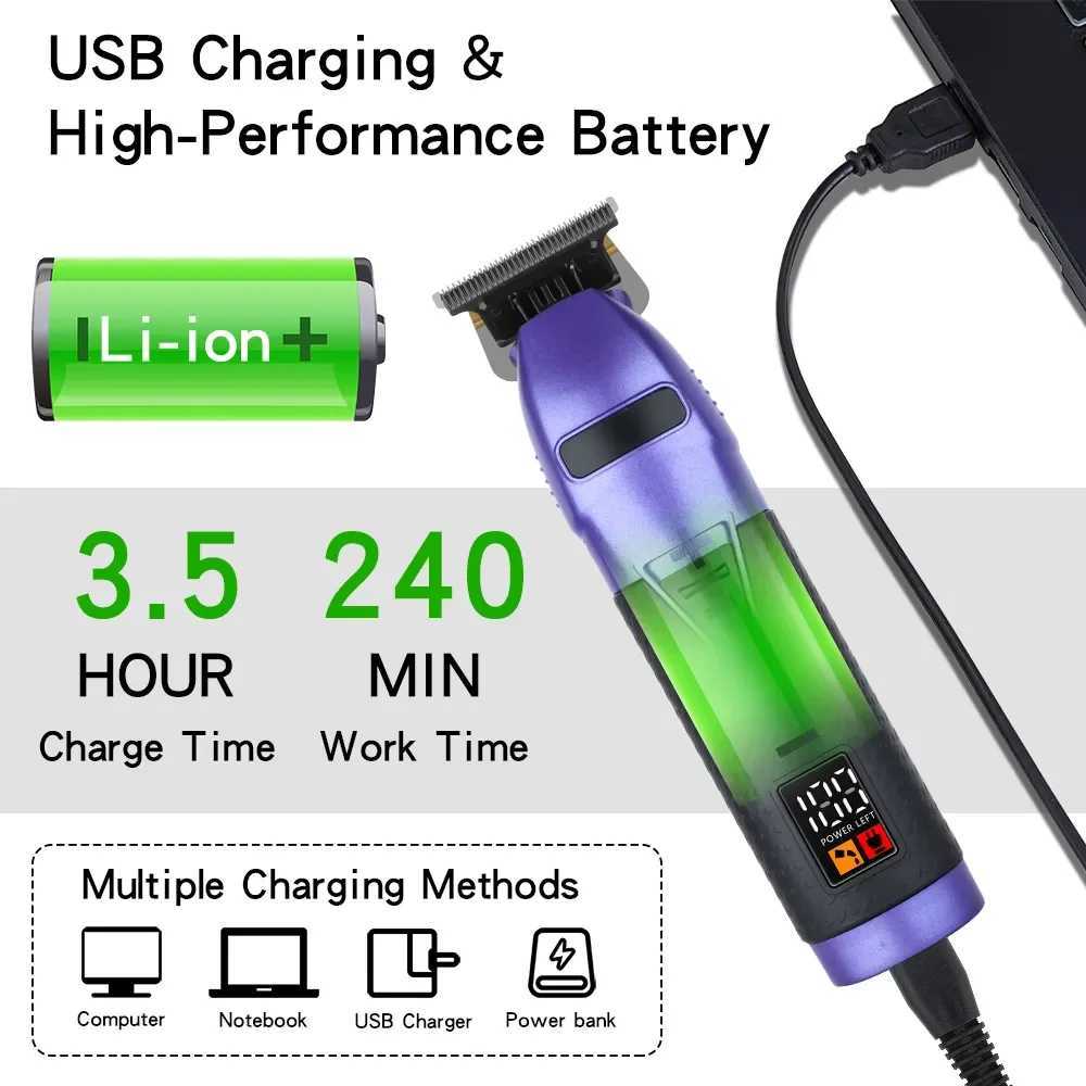 Hair Clipper Electric Hair Trimmer for Men Wireless Barber Trimmer Electric Shaver Professional Mens Hair Cutting Machine M240921